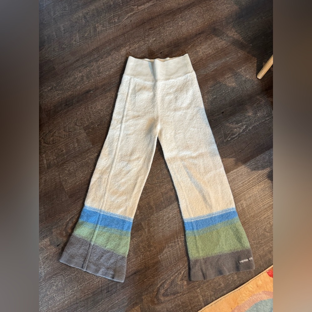 Women's Nike Yoga Therma-FIT ADV MultiColor Wool Knit Pants Trousers Sz S